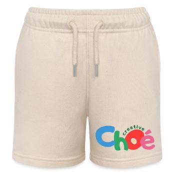 Choe Creative Text - Kids Organic Sweat Shorts by Stanley/Stella - soft Ecru - Front
