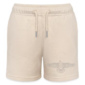 Digital Falcon – Modern Line Art in Grey - Kids Organic Sweat Shorts by Stanley/Stella - soft Ecru - Front