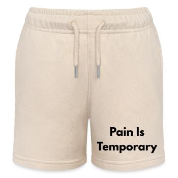 Pain is temporary - Kids Organic Sweat Shorts by Stanley/Stella - soft Ecru - Front