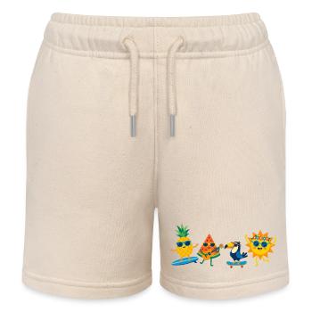Tropische Sommer Cartoon Freunde Kinder Spaß Motiv - Kinder Organic Joggingshorts Mini Bolter von Stanley/Stella - Natur - Vorne