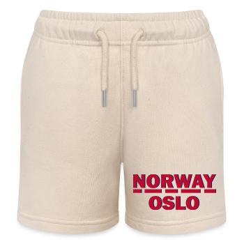 Norwegen Oslo Retro-Emblem - Kinder Organic Joggingshorts Mini Bolter von Stanley/Stella - Natur - Vorne
