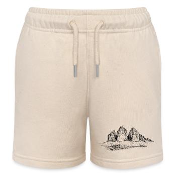 Three Peaks Silhouette | Dolomites Classic Mountain - Kids Organic Sweat Shorts by Stanley/Stella - soft Ecru - Front