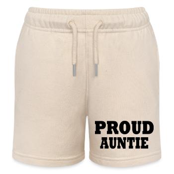 Proud auntie - Kids Organic Sweat Shorts by Stanley/Stella - soft Ecru - Front