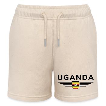 Uganda T-Shirt for Explorers - Kids Organic Sweat Shorts by Stanley/Stella - soft Ecru - Front