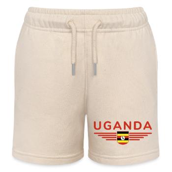 Uganda T-Shirt for Explorers - Kids Organic Sweat Shorts by Stanley/Stella - soft Ecru - Front