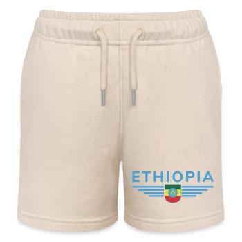 Ethiopia Design – Pride and Culture - Kids Organic Sweat Shorts by Stanley/Stella - soft Ecru - Front