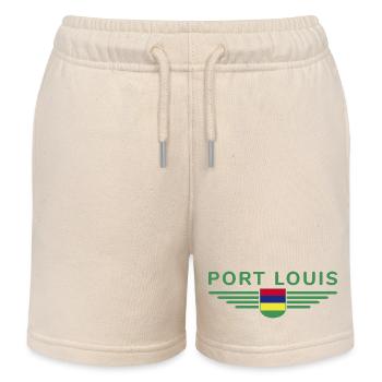 Port Louis T-Shirt – For Mauritius Fans - Kids Organic Sweat Shorts by Stanley/Stella - soft Ecru - Front