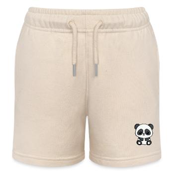 Süßer Chibi-Panda | Niedliches Panda-Design - Kinder Organic Joggingshorts Mini Bolter von Stanley/Stella - Natur - Vorne
