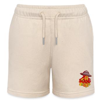 UFO Love retro sixties Kinder bunt lustig - Kinder Organic Joggingshorts Mini Bolter von Stanley/Stella - Natur - Vorne