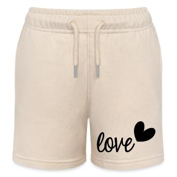 LIEBE. VALENTINSTAG. JUNGGESELLINNENABSCHIED. ICH LIEBE DICH. ICH LIEBE DICH. - Kinder Organic Joggingshorts Mini Bolter von Stanley/Stella - Natur - Vorne