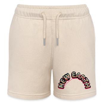 Nouvelle Terre écrite en fleurs, pointant vers l’amour - Short de jogging enfant bio Stanley/Stella - écru doux - Devant