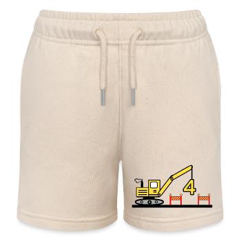 Excavator - Kids Organic Sweat Shorts by Stanley/Stella - soft Ecru - Front