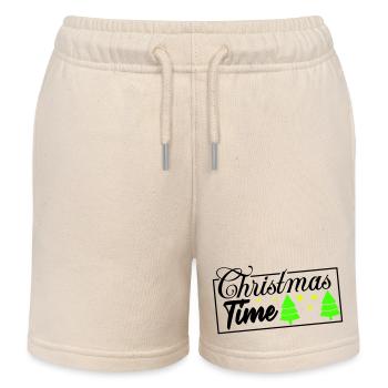 Christmas Time - Kids Organic Sweat Shorts by Stanley/Stella - soft Ecru - Front