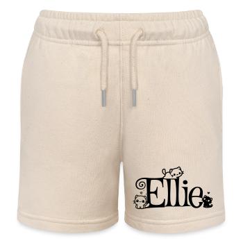 Ellie Name First Name Kitten Name - Kids Organic Sweat Shorts by Stanley/Stella - soft Ecru - Front