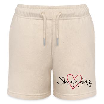 shopping Herz Ich liebe shopping Geschenk - Kinder Organic Joggingshorts Mini Bolter von Stanley/Stella - Natur - Vorne