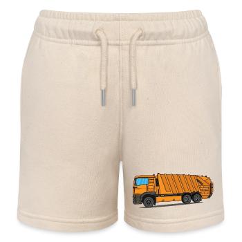 Garbage truck Garbage truck Professions Garbage man Garbage collection - Kids Organic Sweat Shorts by Stanley/Stella - soft Ecru - Front