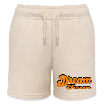 Dream Team Retro Style Design - Kinder Organic Joggingshorts Mini Bolter von Stanley/Stella - Natur - Vorne