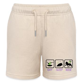 Iceland Competition Shirts Vegetarian Tent Ride - Kids Organic Sweat Shorts by Stanley/Stella - soft Ecru - Front