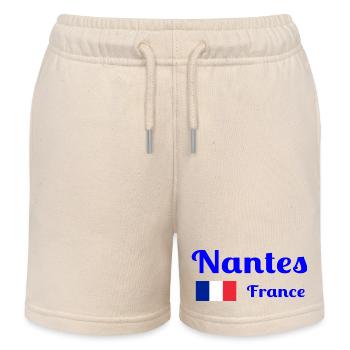 Nantes, France- Imprimés élégants - Short de jogging enfant bio Stanley/Stella - écru doux - Devant