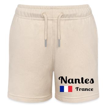 Nantes, France- Imprimés élégants - Short de jogging enfant bio Stanley/Stella - écru doux - Devant