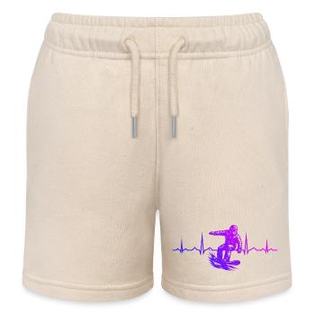 Snowboard court et transparent - Short de jogging enfant bio Stanley/Stella - écru doux - Devant