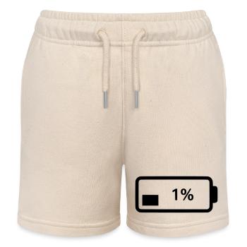  Akku Symbol Ladestand 1% - Kinder Organic Joggingshorts Mini Bolter von Stanley/Stella - Natur - Vorne