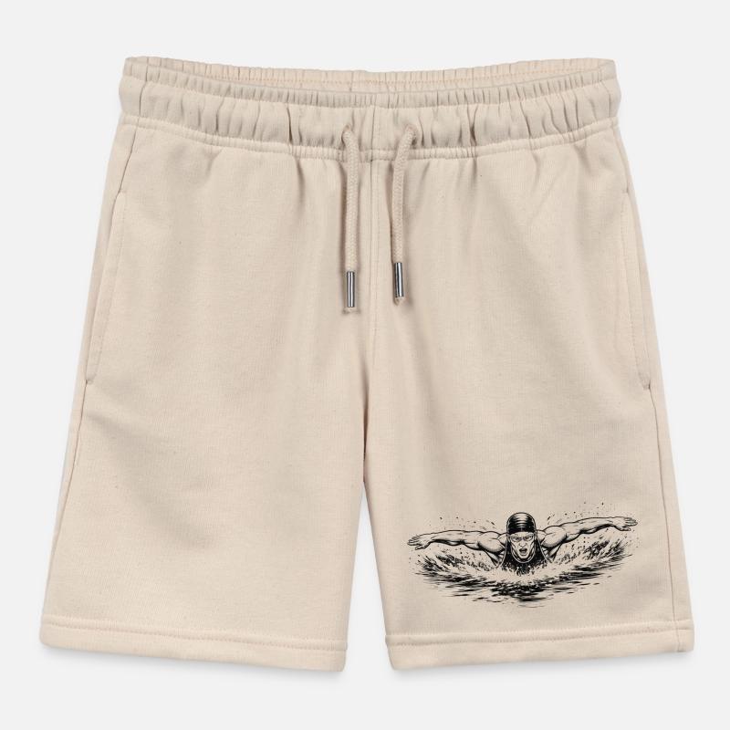 Float in powerful Comic Ink style Kids Organic Sweat Shorts by Stanley/Stella