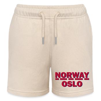 Norwegen, Oslo Retro-Typografie - Kinder Organic Joggingshorts Mini Bolter von Stanley/Stella - Natur - Vorne