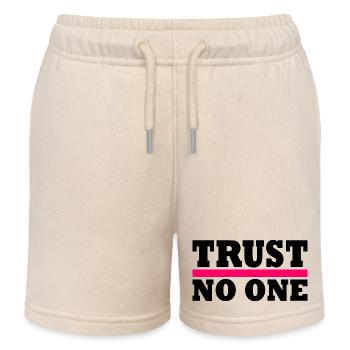 Trust no one - Kids Organic Sweat Shorts by Stanley/Stella - soft Ecru - Front