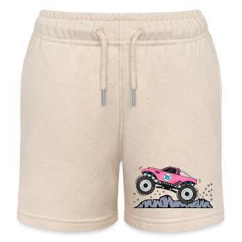 Monster Truck Anniversaire 15 Rose - Short de jogging enfant bio Stanley/Stella - écru doux - Devant