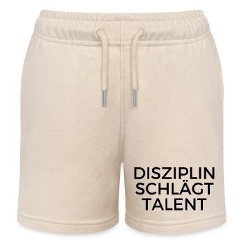 Shirt: Disziplin schlägt Talent - Kinder Organic Joggingshorts Mini Bolter von Stanley/Stella - Natur - Vorne