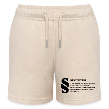 1 Kunstrechte | Jeder Mensch ist Kunst - Kinder Organic Joggingshorts Mini Bolter von Stanley/Stella - Natur - Vorne