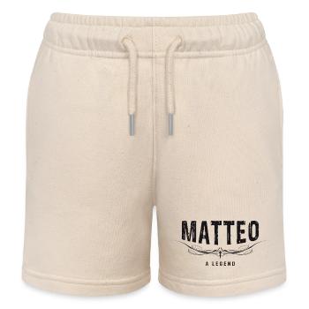 MATTEO A LEGEND verziert - Kinder Organic Joggingshorts Mini Bolter von Stanley/Stella - Natur - Vorne