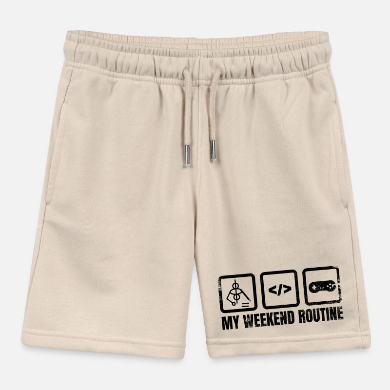Game Designer Weekend Routine Kids Organic Sweat Shorts by Stanley/Stella