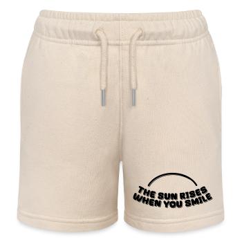 the sun rises when you smile - Kids Organic Sweat Shorts by Stanley/Stella - soft Ecru - Front