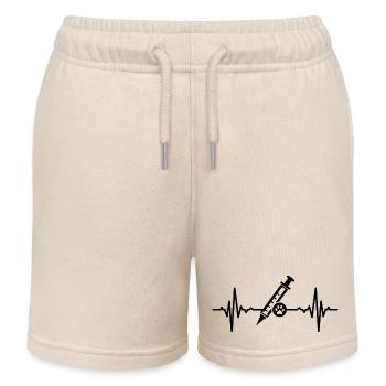 Seringue vétérinaire Heart Line - Short de jogging enfant bio Stanley/Stella - écru doux - Devant