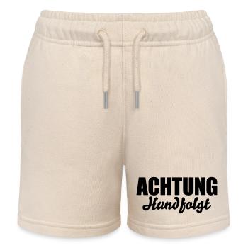 Achtung Hund folgt - Kinder Organic Joggingshorts Mini Bolter von Stanley/Stella - Natur - Vorne