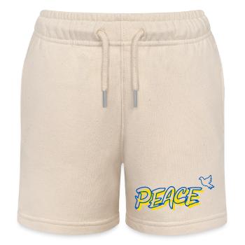 Peace Peace Urkaine Dove of Peace - Kids Organic Sweat Shorts by Stanley/Stella - soft Ecru - Front