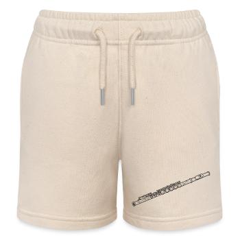 Ornament flute floral décor - Kids Organic Sweat Shorts by Stanley/Stella - soft Ecru - Front