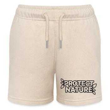 Protect Nature | Environmental Protection Statement Vector - Kids Organic Sweat Shorts by Stanley/Stella - soft Ecru - Front