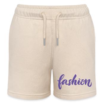 Mode-Violett-Mode-Lettering-Skript-Trend - Kinder Organic Joggingshorts Mini Bolter von Stanley/Stella - Natur - Vorne