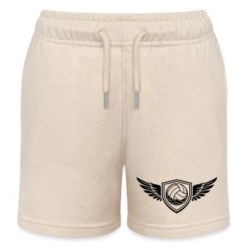 Volleyball Ball Wappen - Kinder Organic Joggingshorts Mini Bolter von Stanley/Stella - Natur - Vorne