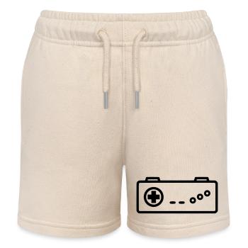 Retro Gamepad Outline Icon - Kinder Organic Joggingshorts Mini Bolter von Stanley/Stella - Natur - Vorne