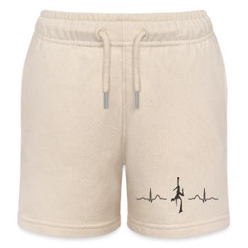 Vertical Scarf Heartbeat Aerial Acrobatics Aerial Silk - Kids Organic Sweat Shorts by Stanley/Stella - soft Ecru - Front