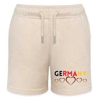 Germany German Football Soccer Ball Travel Retro - Short de jogging enfant bio Stanley/Stella - écru doux - Devant