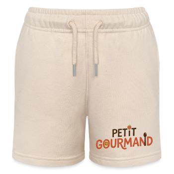 Petit Gourmand Bébé Cadeau - Short de jogging enfant bio Stanley/Stella - écru doux - Devant