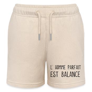 L' homme parfait est balance humour balance cadeau - Short de jogging enfant bio Stanley/Stella - écru doux - Devant