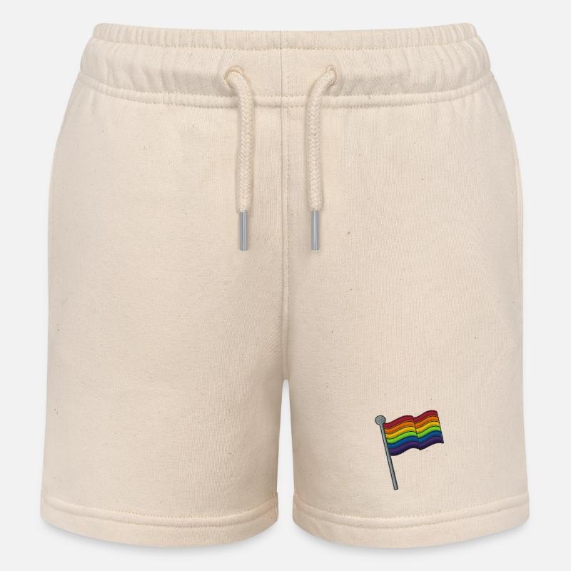 Drapeau arc-en-ciel - Short de jogging enfant bio Stanley/Stella - écru doux