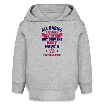Bébé champion – Papa Joueur de football - Sweat à capuche bébé bio Stanley/Stella - gris chiné - Devant