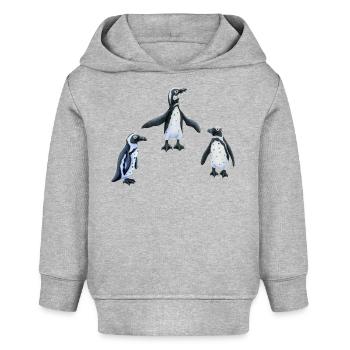 Penguins - Baby Organic Hoodie by Stanley/Stella - heather grey - Front